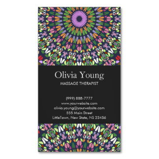 Colorful Stone Mandala Business Card Magnet