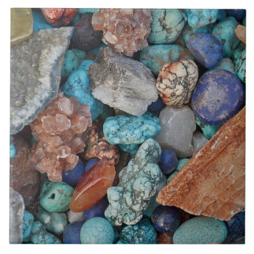 Colorful stone rock pebble natural texture ceramic tile
