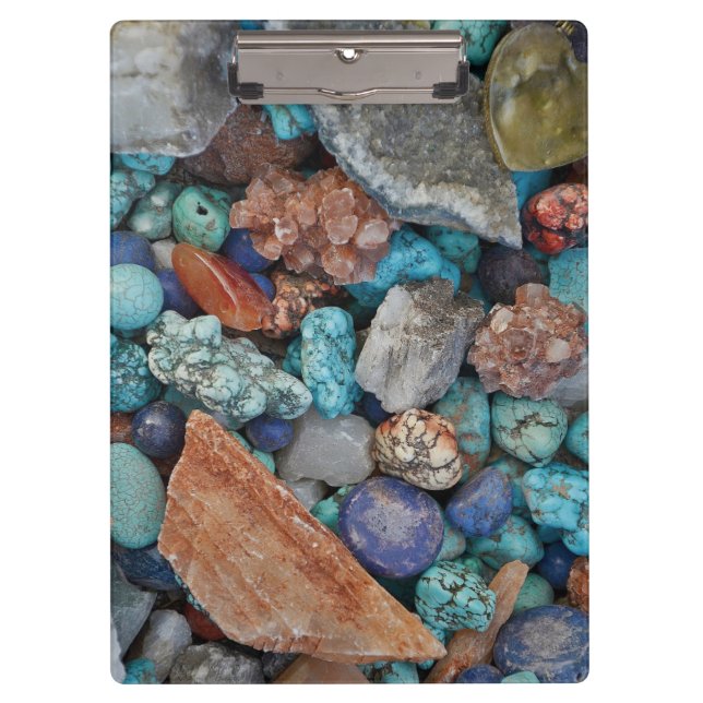 Colorful stone rock pebble natural texture gray  clipboard (Front)