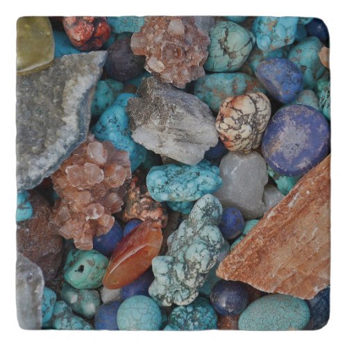 Colorful stone rock pebble natural texture trivet