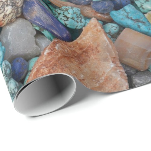 Colorful stone rock pebble natural texture wrapping paper