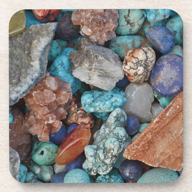 Colorful stone rock pebble nature texture beverage coaster (Front)