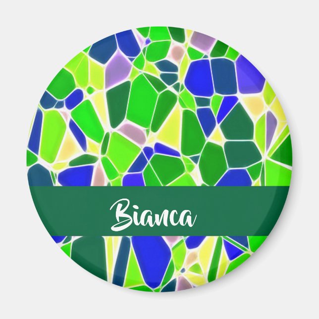 Colorful stone shapes magnet (Front)