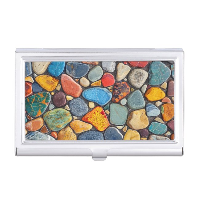 Colorful Stones Business Card Case (Front)