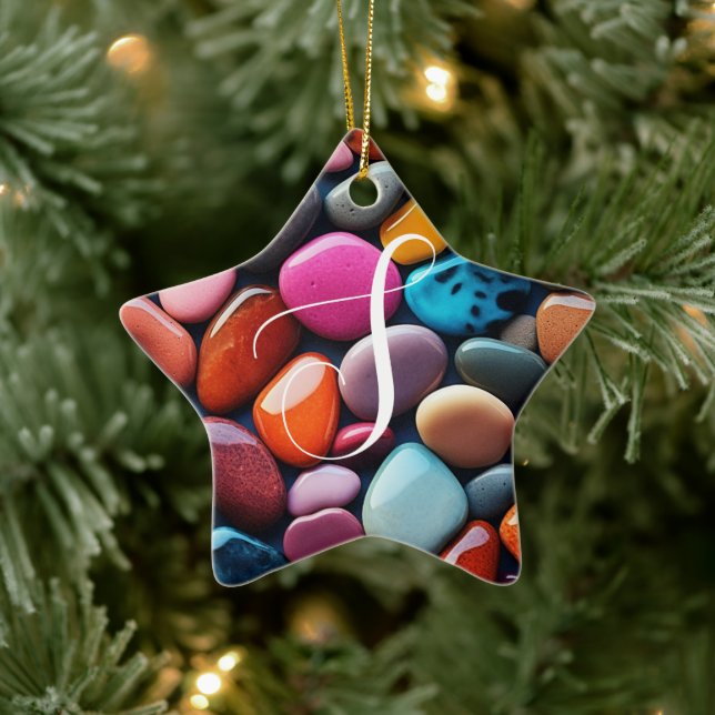 Colorful Stones Ceramic Ornament (Tree)