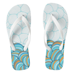 Colorful stones l Beach and blue sky l vacation Flip Flops