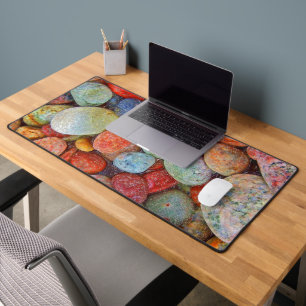 Colorful Stones, Pebbles, Rocks and Water Desk Mat