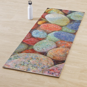 Colorful Stones, Pebbles, Rocks and Water Yoga Mat