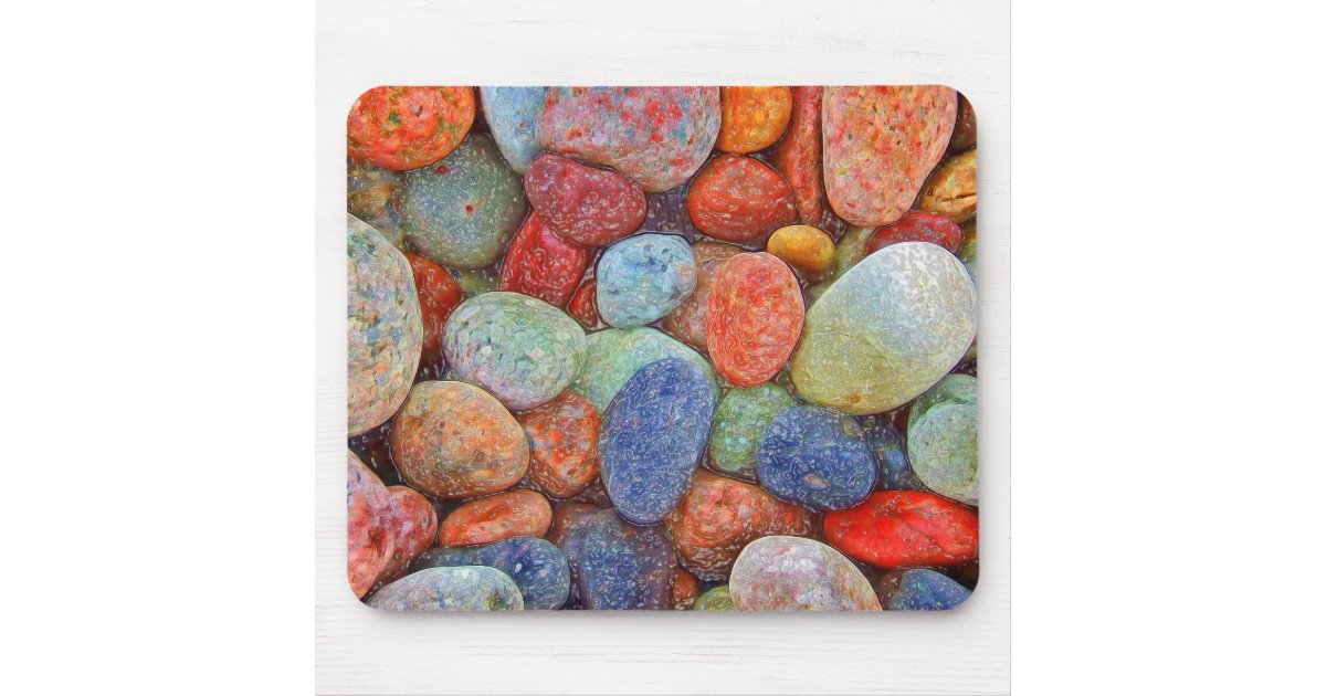Colorful stones, pebbles, rocks mouse pad | Zazzle