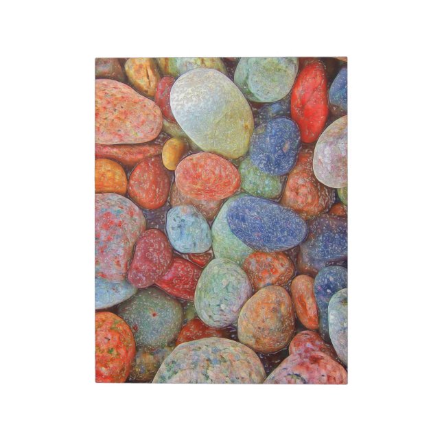 Colorful stones, pebbles, rocks notepad (Rotated)