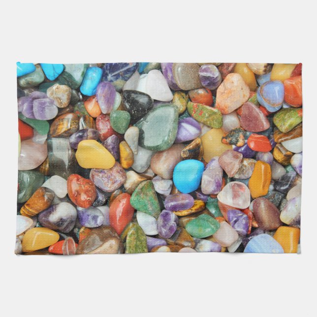 Colorful stones, pebbles, rocks towel (Horizontal)