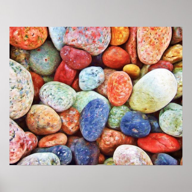 Colorful Stones - River Rocks Painting Poster (Front)