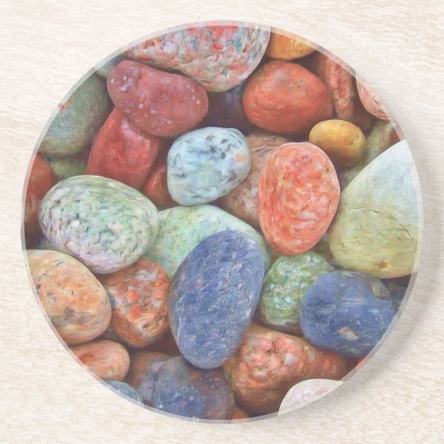 Colorful stones, rocks coaster (Front)