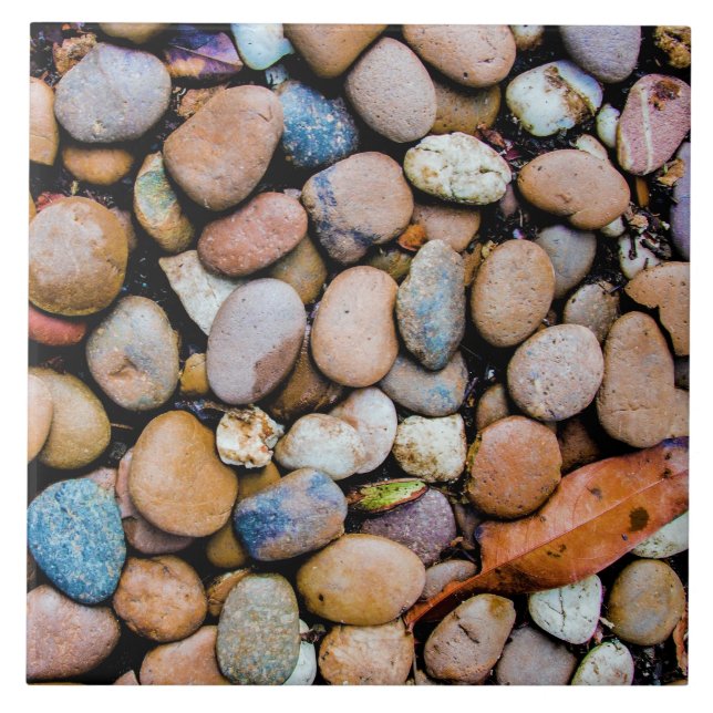 Colorful Stones Rocks Pebbles Tile (Front)