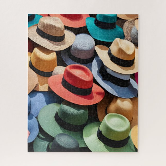 Colorful Straw Hats Jigsaw Puzzle (Vertical)