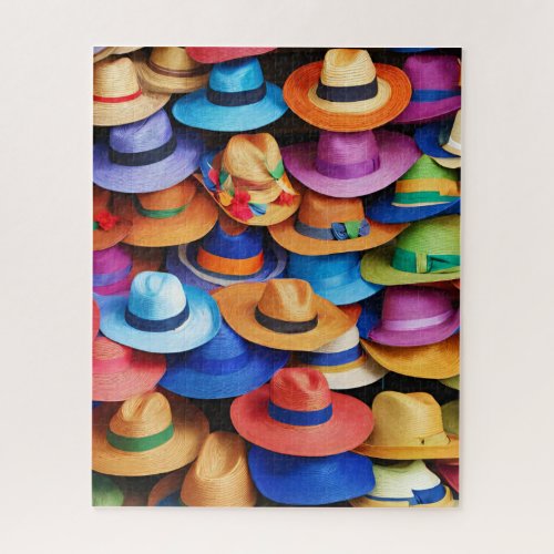 Colorful Straw Hats Jigsaw Puzzle