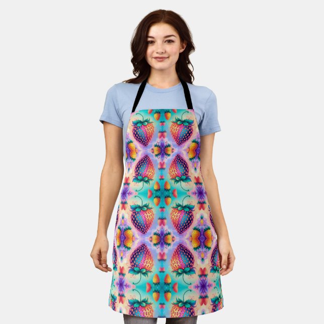 Colorful strawberry apron (Worn)