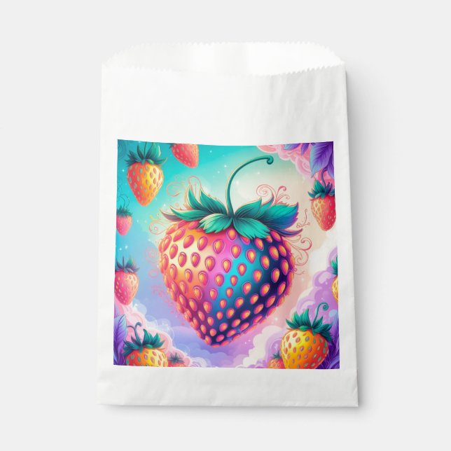 Colorful strawberry favor bag (Front)