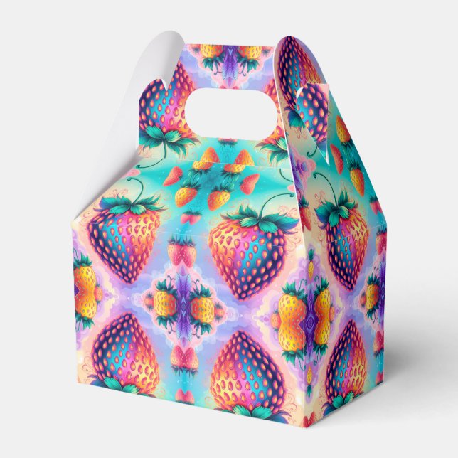 Colorful strawberry favor boxes (Front Side)