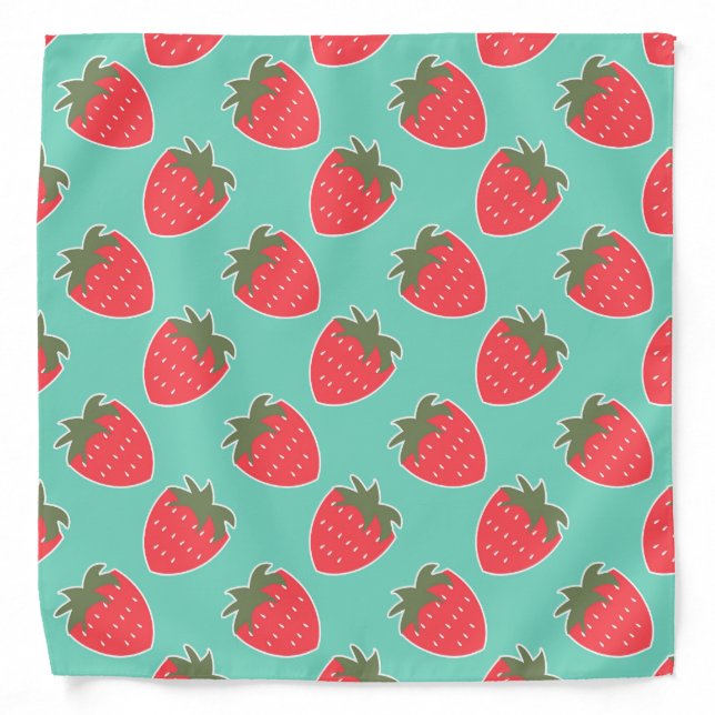 Colorful Strawberry Fruit Seamless Pattern Bandana (Front)