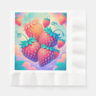 Colorful strawberry napkins