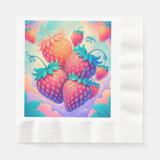 Colorful strawberry napkins (Front)