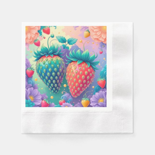 Colorful strawberry napkins (Front)