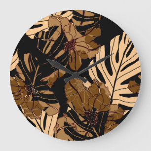 Colorful Strawberry: Watercolor Pink Peas Large Clock