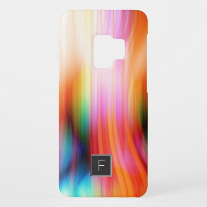 Colorful Streaked Abstract with Monogram | Case-Mate Samsung Galaxy S9 Case