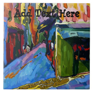 Colorful street and shop Ceramic Tile