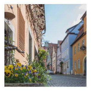 Colorful street in Rothenburg ob der Tauber Acrylic Print