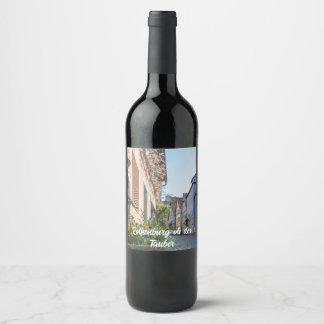 Colorful street in Rothenburg ob der Tauber Wine Label