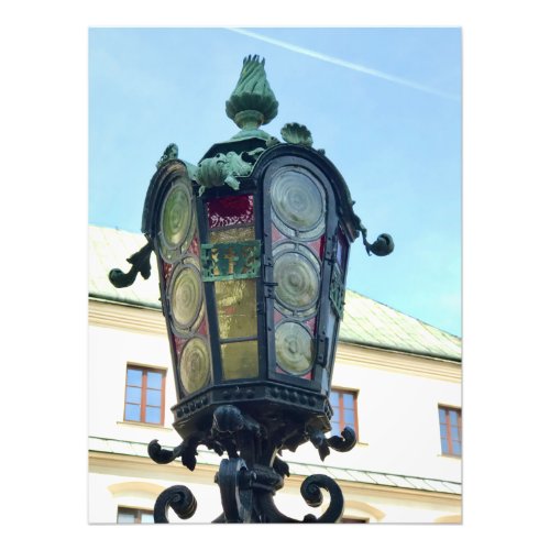 Colorful Street Lamp in Krakow Poland Photo Print