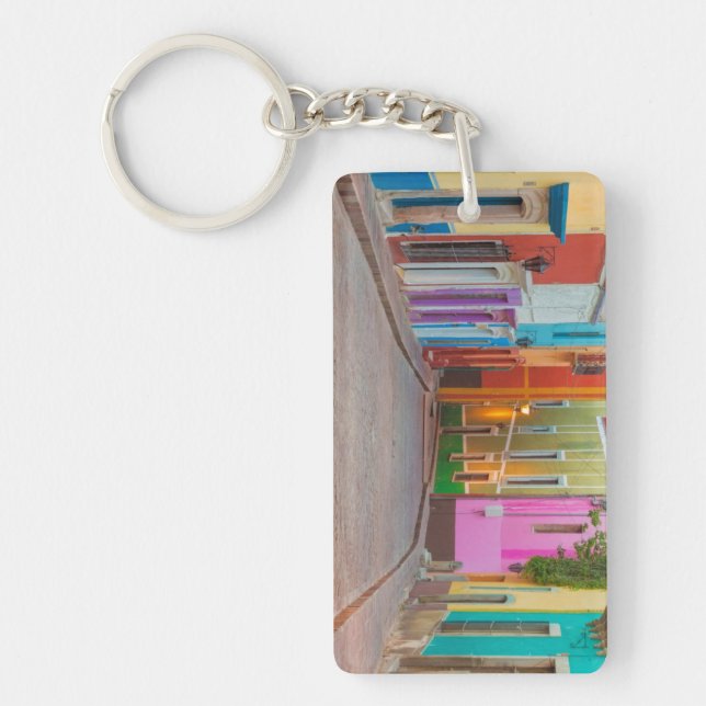 Colorful street scene keychain (Front)