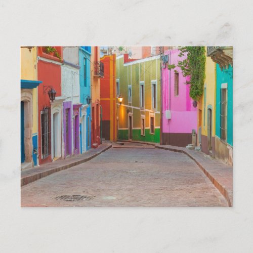Colorful street scene postcard