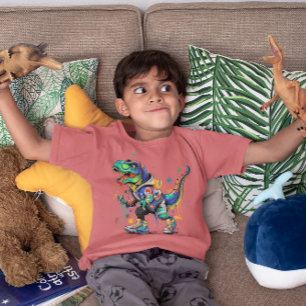 Colorful Street style dinosaur Tri-Blend Shirt