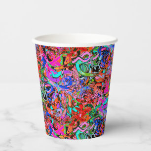 Colorful street style graffiti paper cups