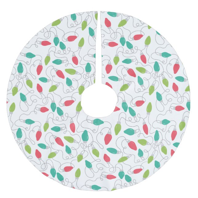 Colorful String Lights Christmas Tree Skirt (Front)
