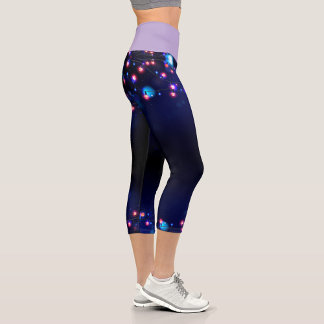 Colorful String Lights High Waisted Capris