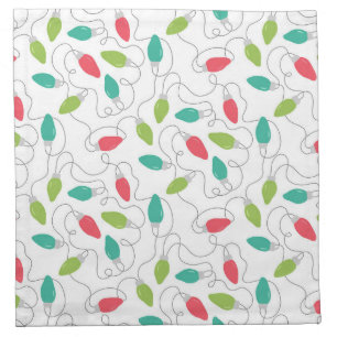 Colorful String Lights Holiday Cloth Napkins