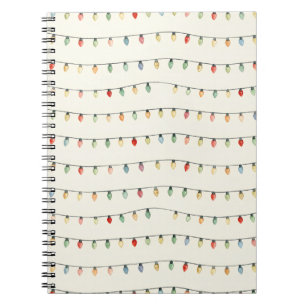 Colorful String Lights Spiral Notebook Cute Mini