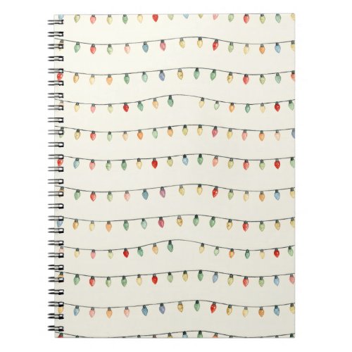 Colorful String Lights Spiral Notebook | Cute Mini