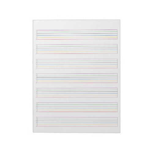 Colorful Strings Acoustic Guitar Music Sheet Notepad