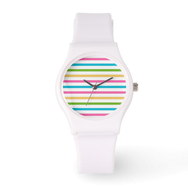 Colorful Stripe Beach eWatch Watch (Front)