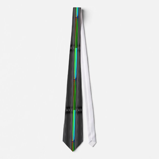 Colorful Stripe Black Tie (Front)