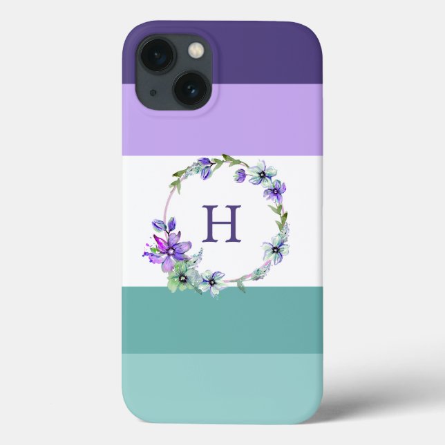 Colorful Stripe Monogrammed Case-Mate iPhone Case (Back)