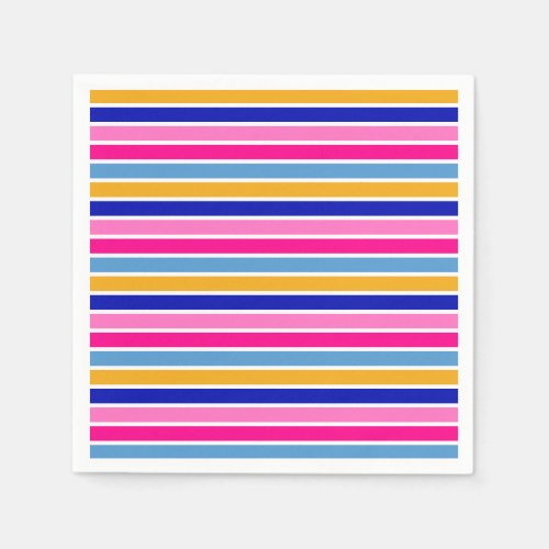 Colorful Stripe Pattern Vivid Party  Napkins