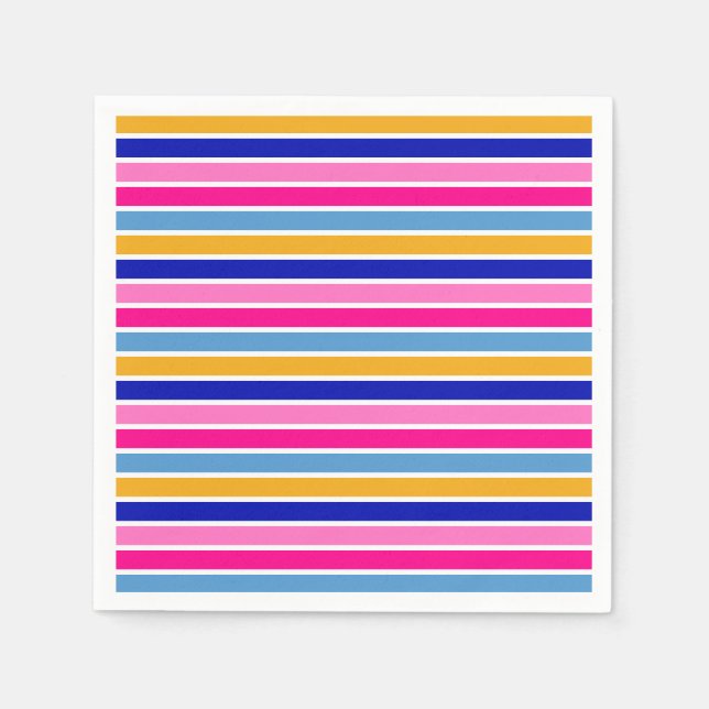 Colorful Stripe Pattern Vivid Party  Napkins (Front)