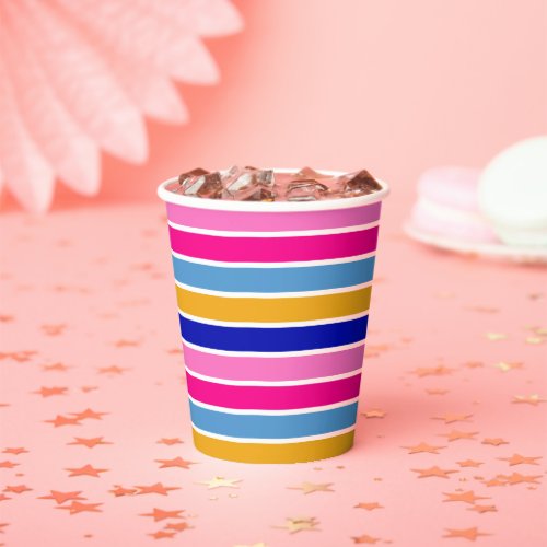Colorful Stripe Pattern Vivid Party  Paper Cups