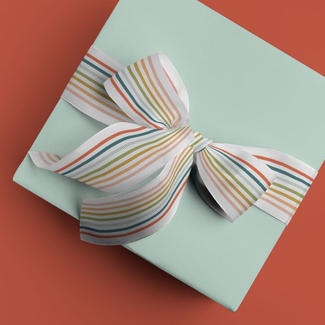 Colorful Stripe Satin Ribbon (Colorful stripes ribbon)